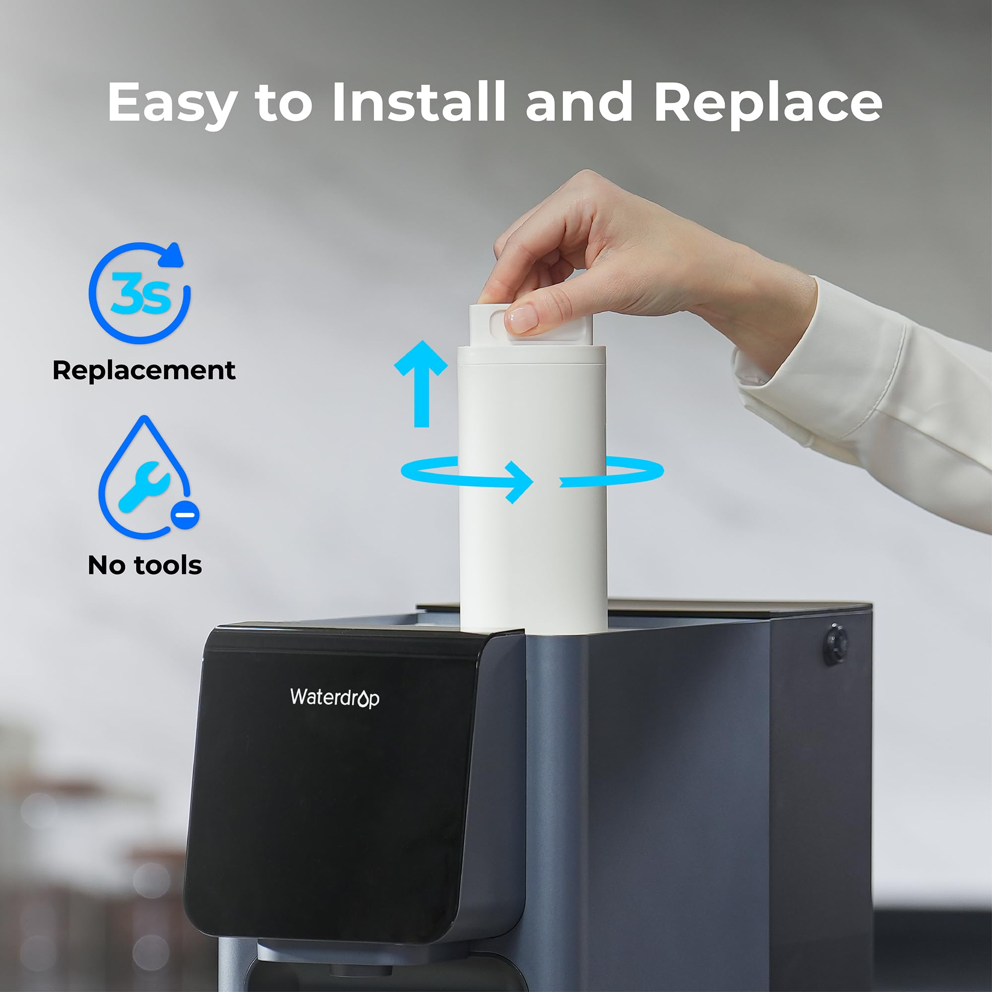 Waterdrop WD-A1 CF Filter six-month life for long-term reliability.