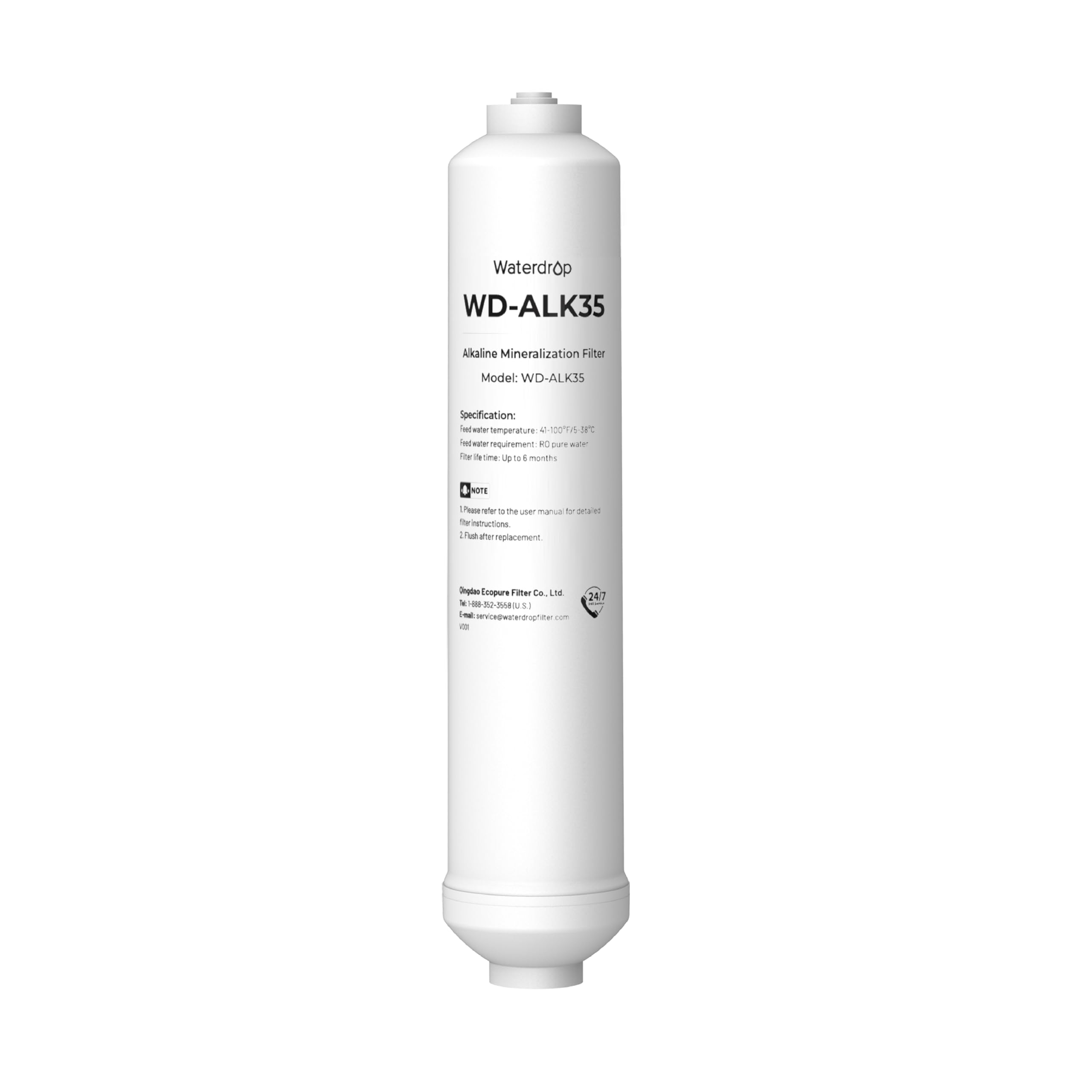 Waterdrop WD-ALK35 filter unit for alkaline mineralization enhances water taste