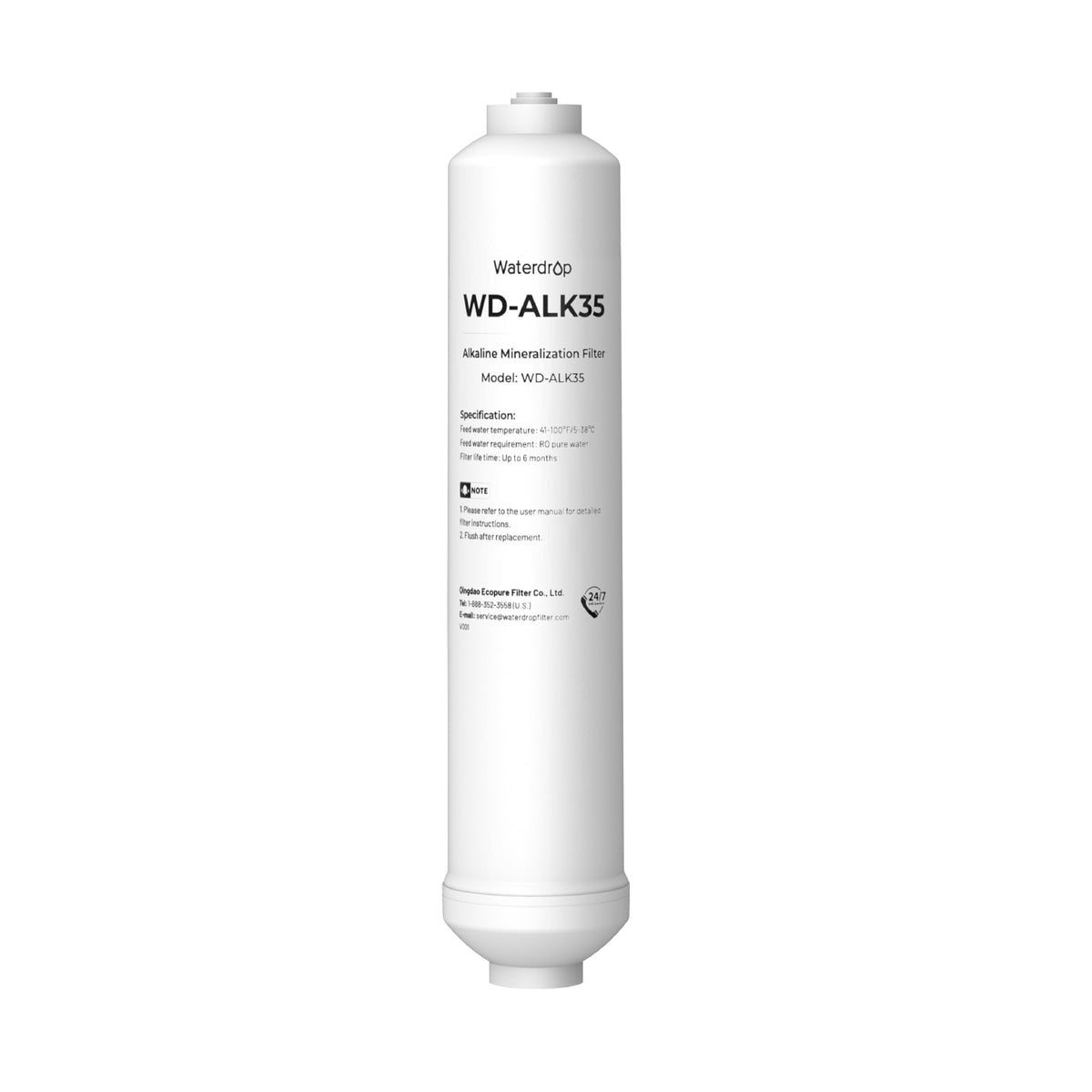 Waterdrop WD-ALK35 filter unit for alkaline mineralization enhances water taste