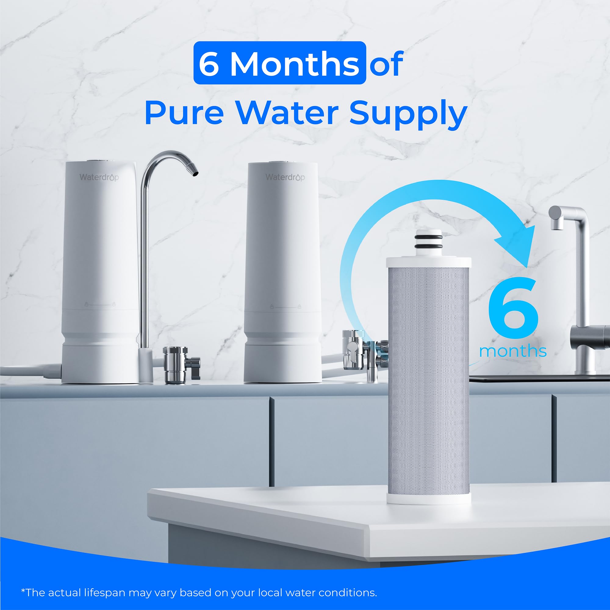 Waterdrop WD-CFF-03 4000-gallon life powers long-lasting drinking water