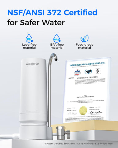 Waterdrop WD-CTF-05 advanced filtration reduces chlorine and odors for fresher taste.