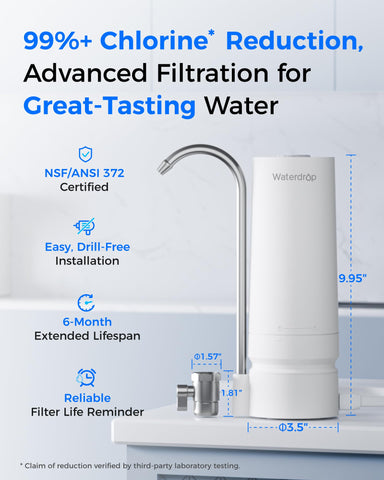 Waterdrop WD-CTF-05 NSF certification seal indicating tested safety.