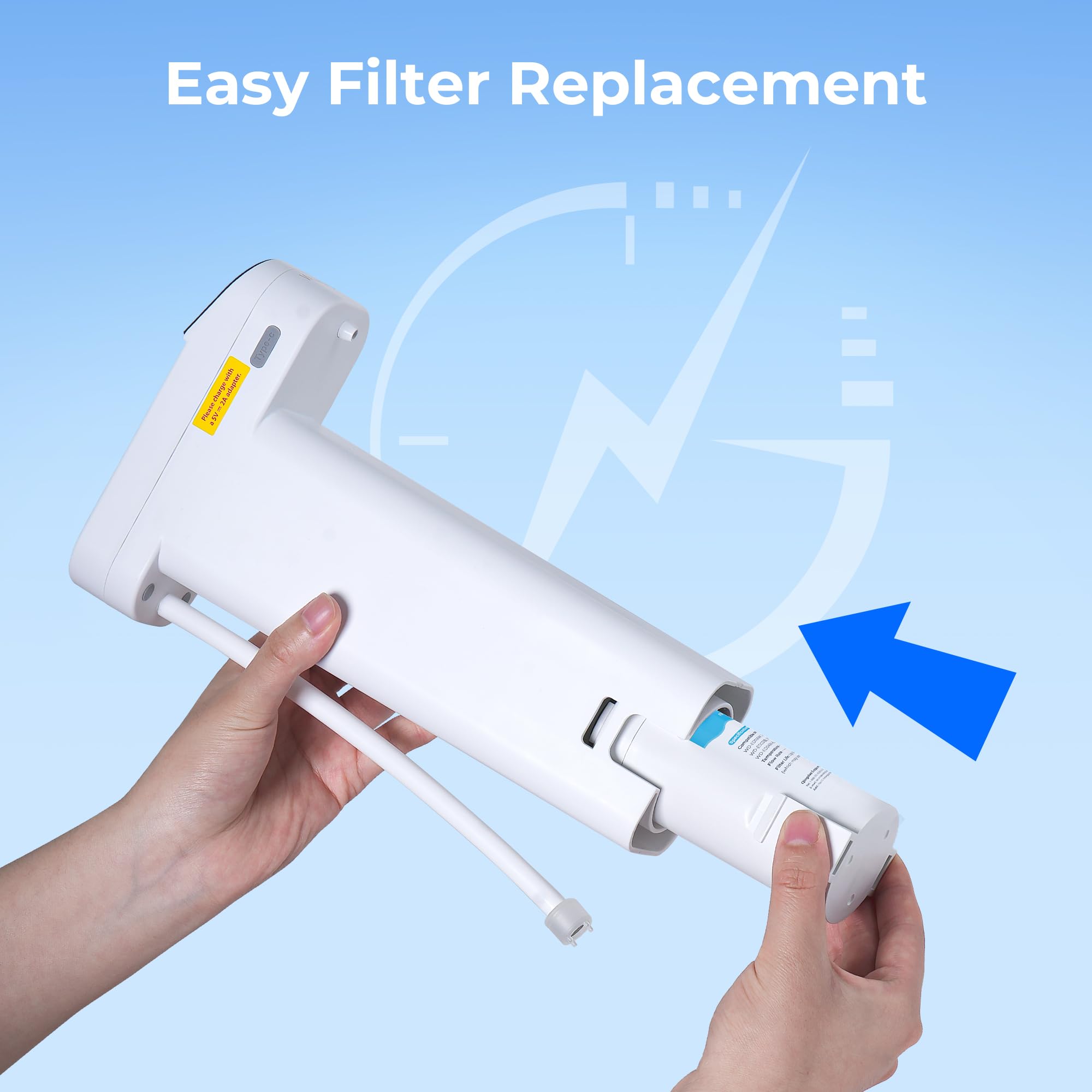 Waterdrop WD-EDFA 5-micron carbon block reduces impurities for purer water.