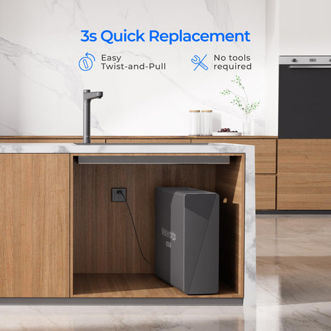 Automatic shut-off during replacement prevents leaks.