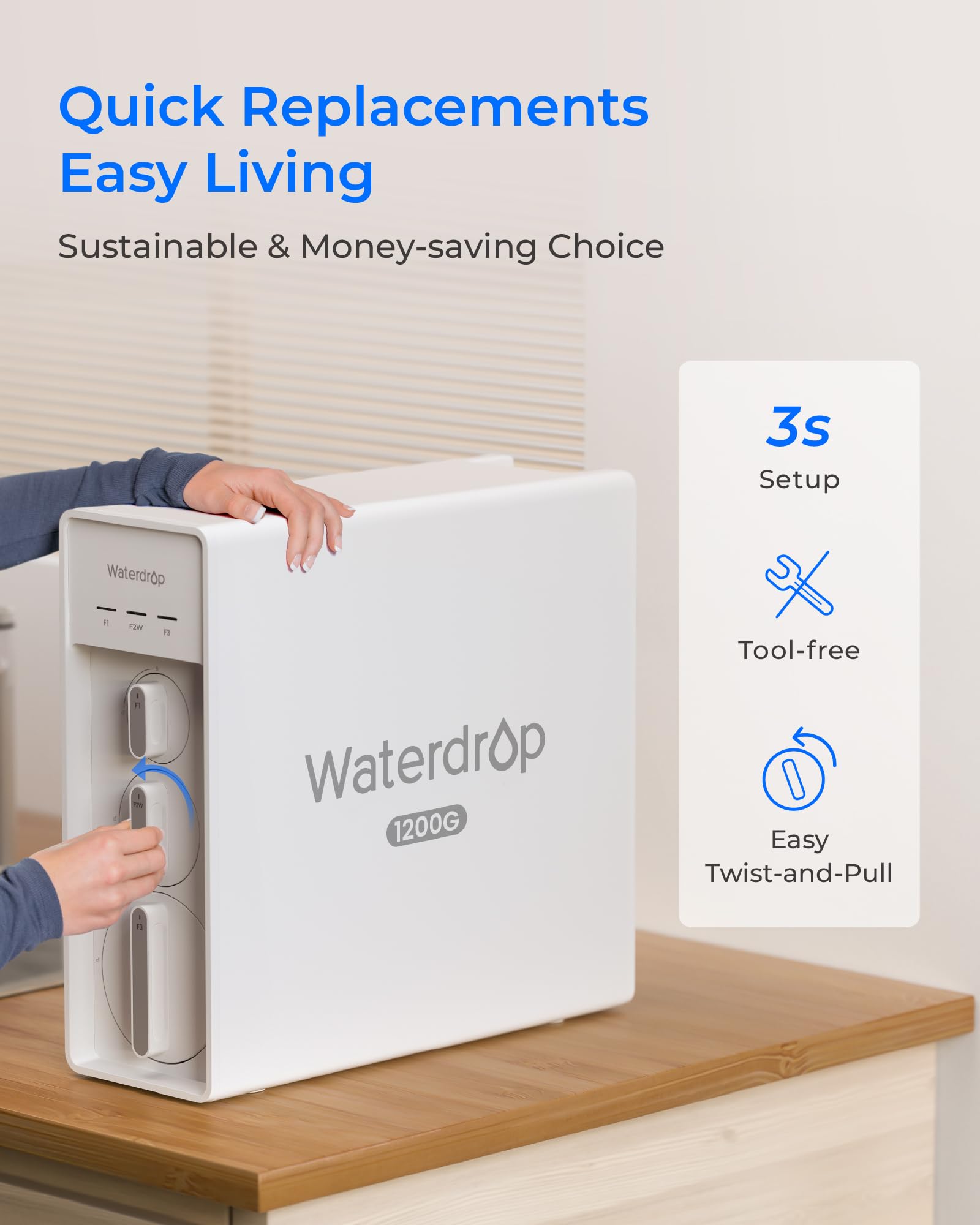 Waterdrop WD-F2-PRO compatible with WD-X8-PRO and WD-X12-PRO systems for flexible replacement.