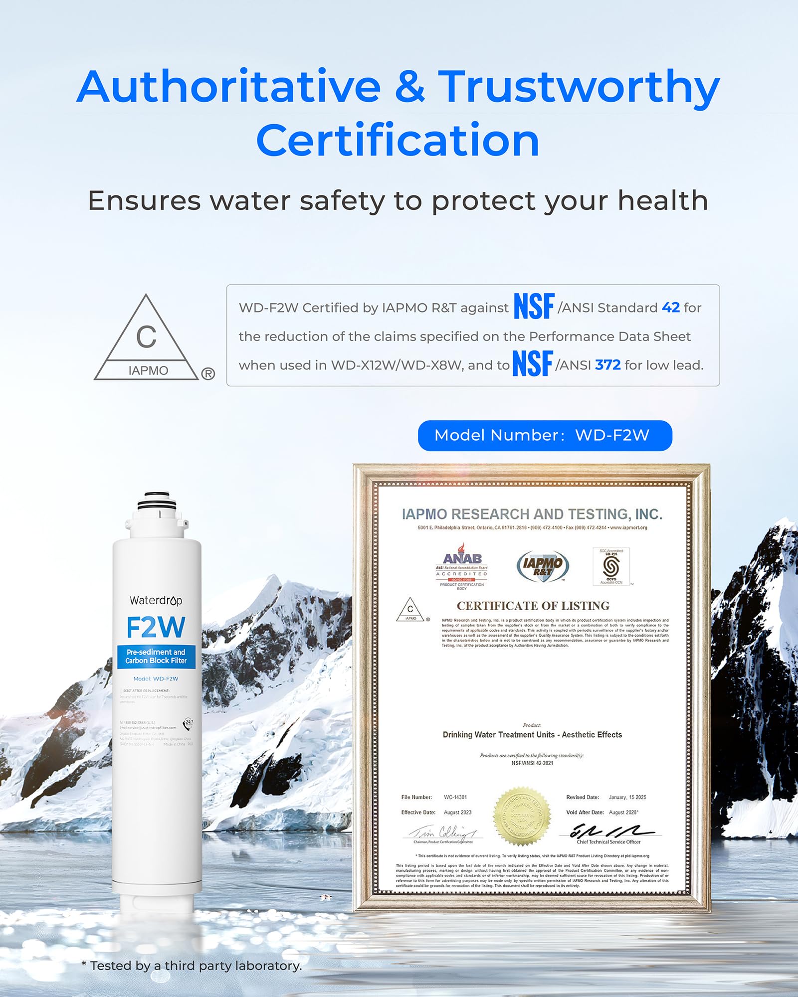 Waterdrop WD-F2-PRO origami cotton layer enhances contaminant removal with precision.