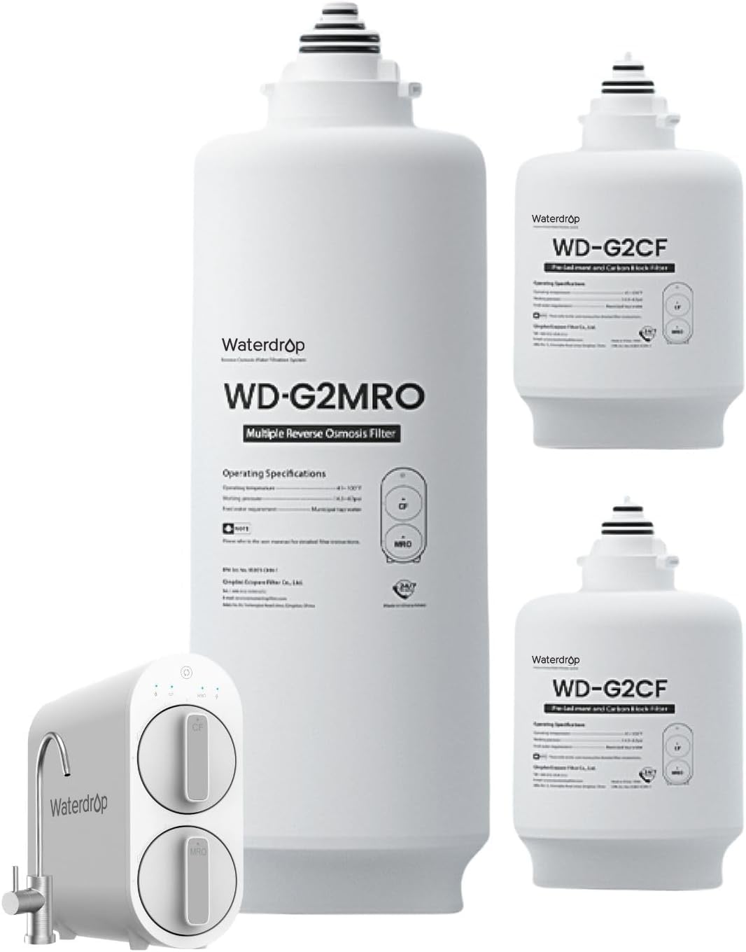 Waterdrop WD-G2-B replacement filter ready for installation, improving water quality.