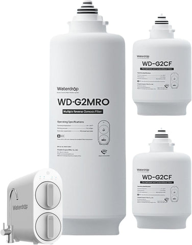 Waterdrop WD-G2-B replacement filter ready for installation, improving water quality.