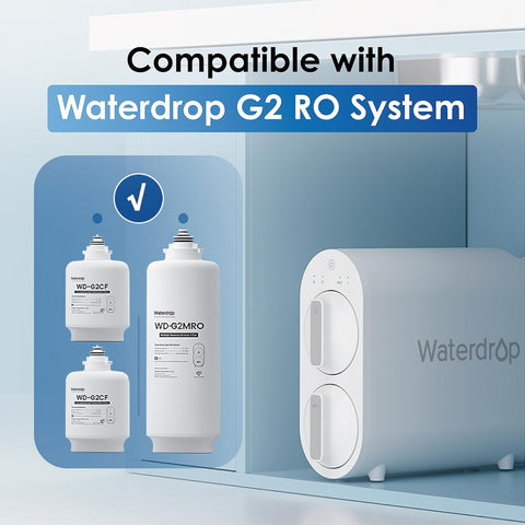 Waterdrop WD-G2MRO RO filter depicted for cleaner, crisper purified water.