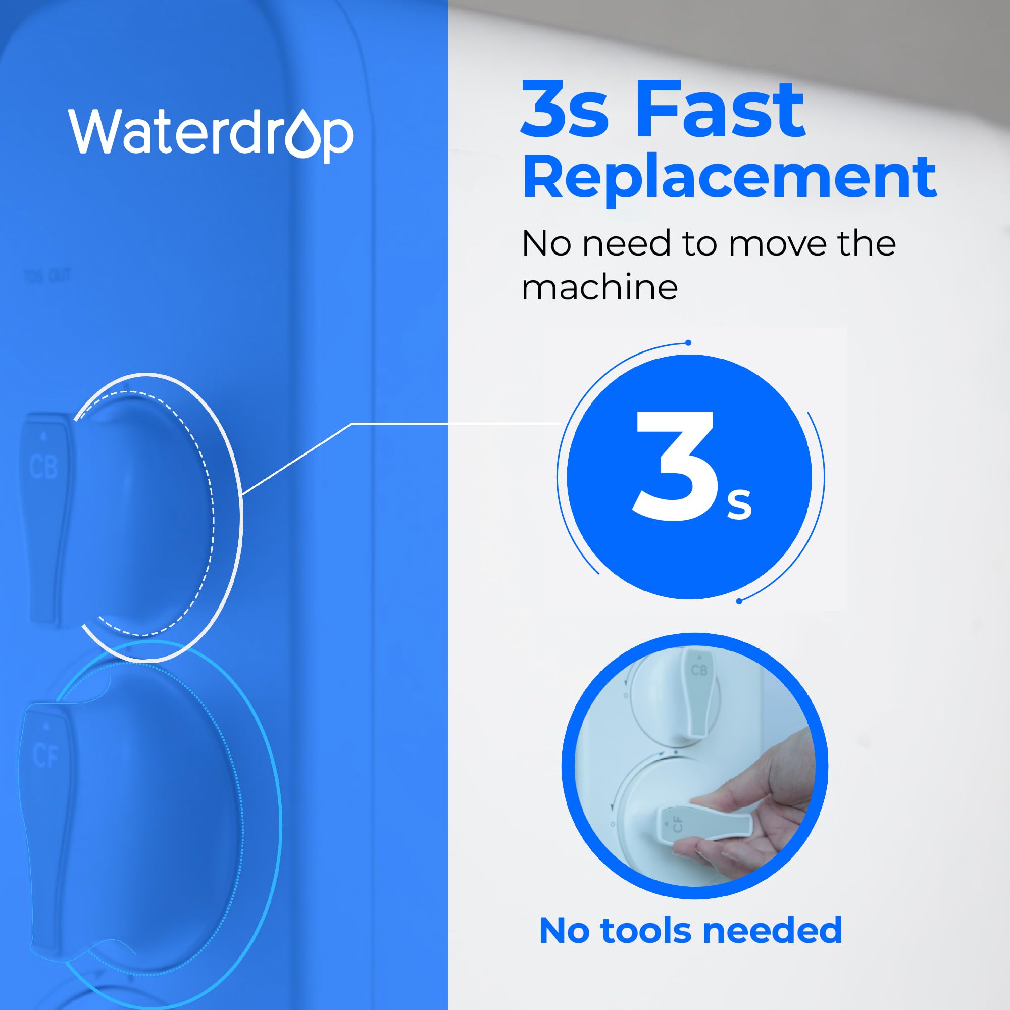 Waterdrop WD-G3-CB filter compatibility label on packaging