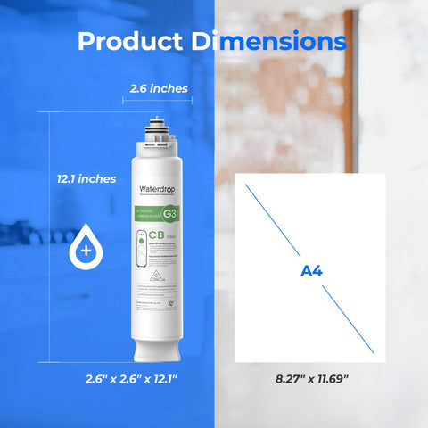 Waterdrop WD-G3-CB filter packaging with product details