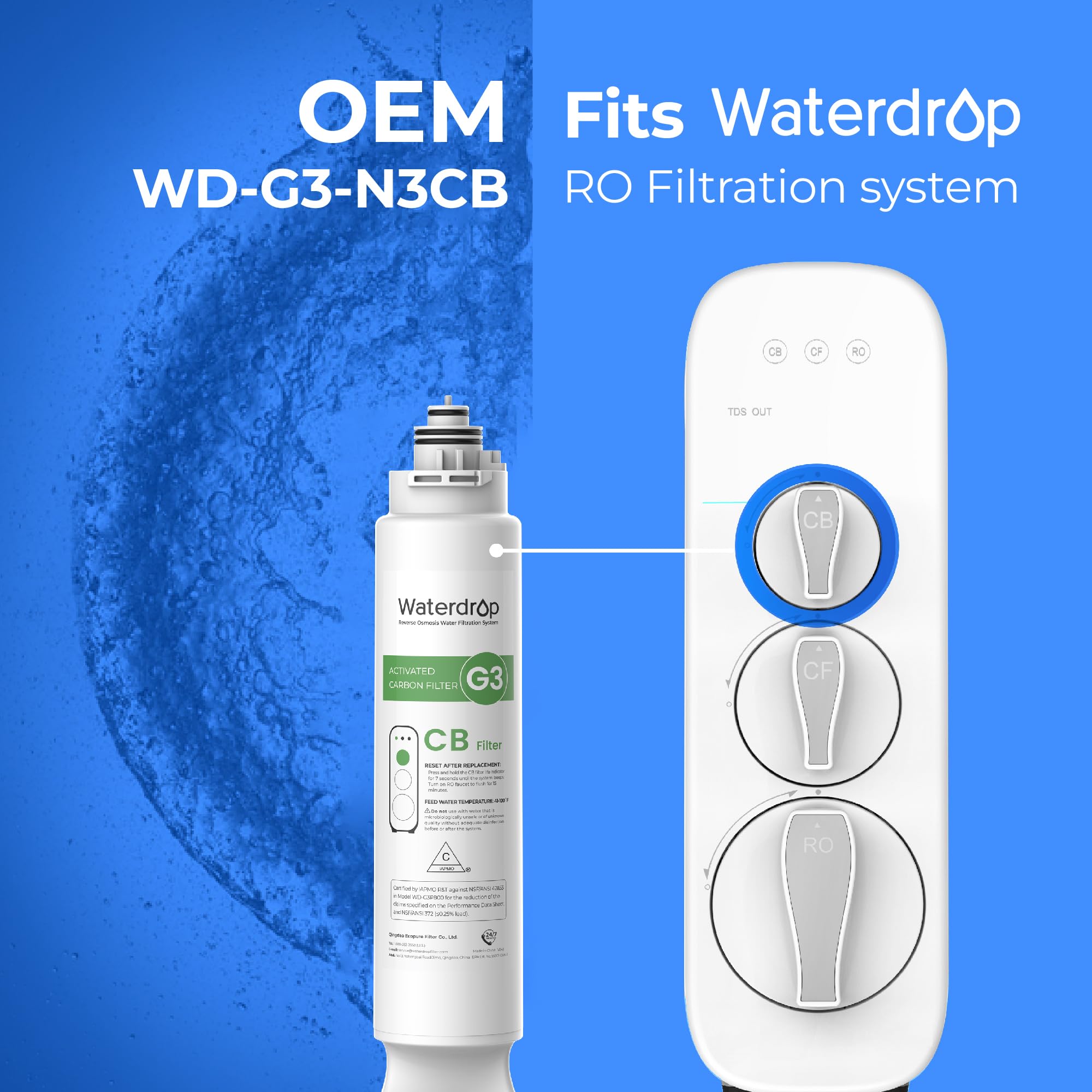 Waterdrop WD-G3-CB filter improves water clarity and taste in kitchen use