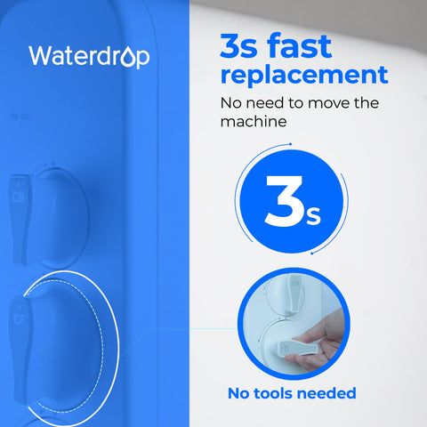 Waterdrop WD-G3-CF six-month-life image signals long-lasting filtration for families.