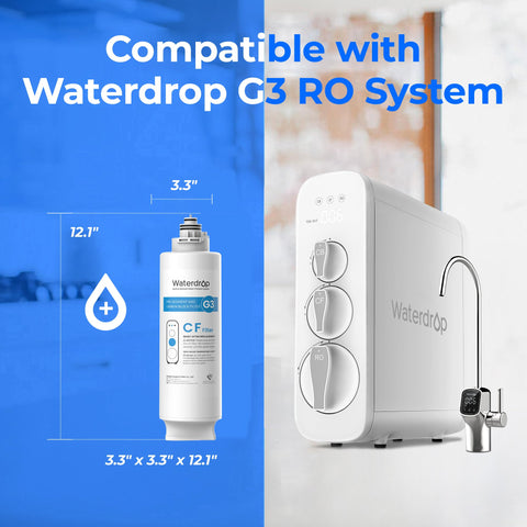 Waterdrop WD-G3-CF three-in-one-stages demonstrates impurity reduction for clearer drinking water.