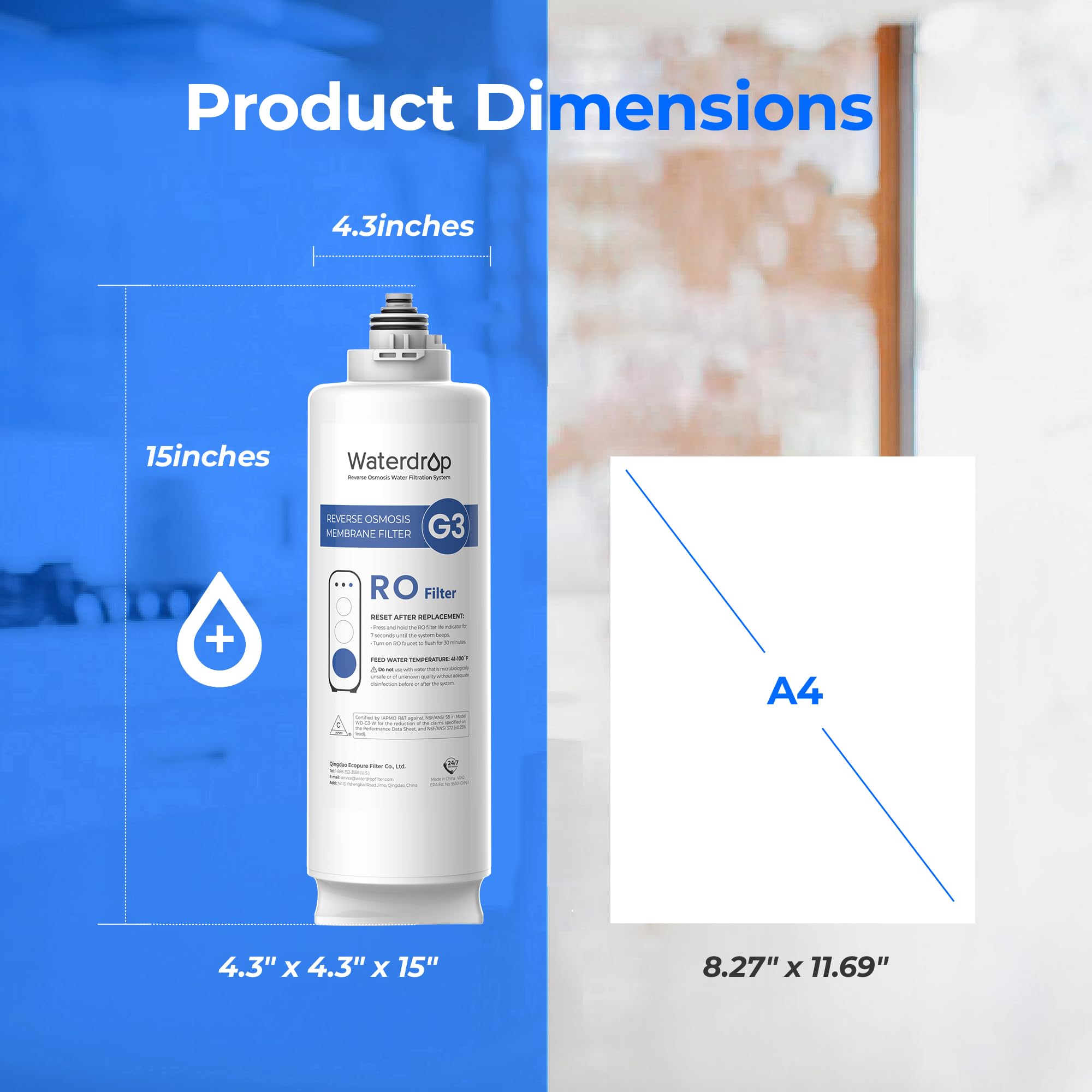 Waterdrop WD-G3-N2RO easy three-second replacement, no tools required.