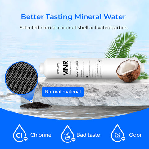 Waterdrop WD-MNR35 natural minerals like calcium and magnesium restored.