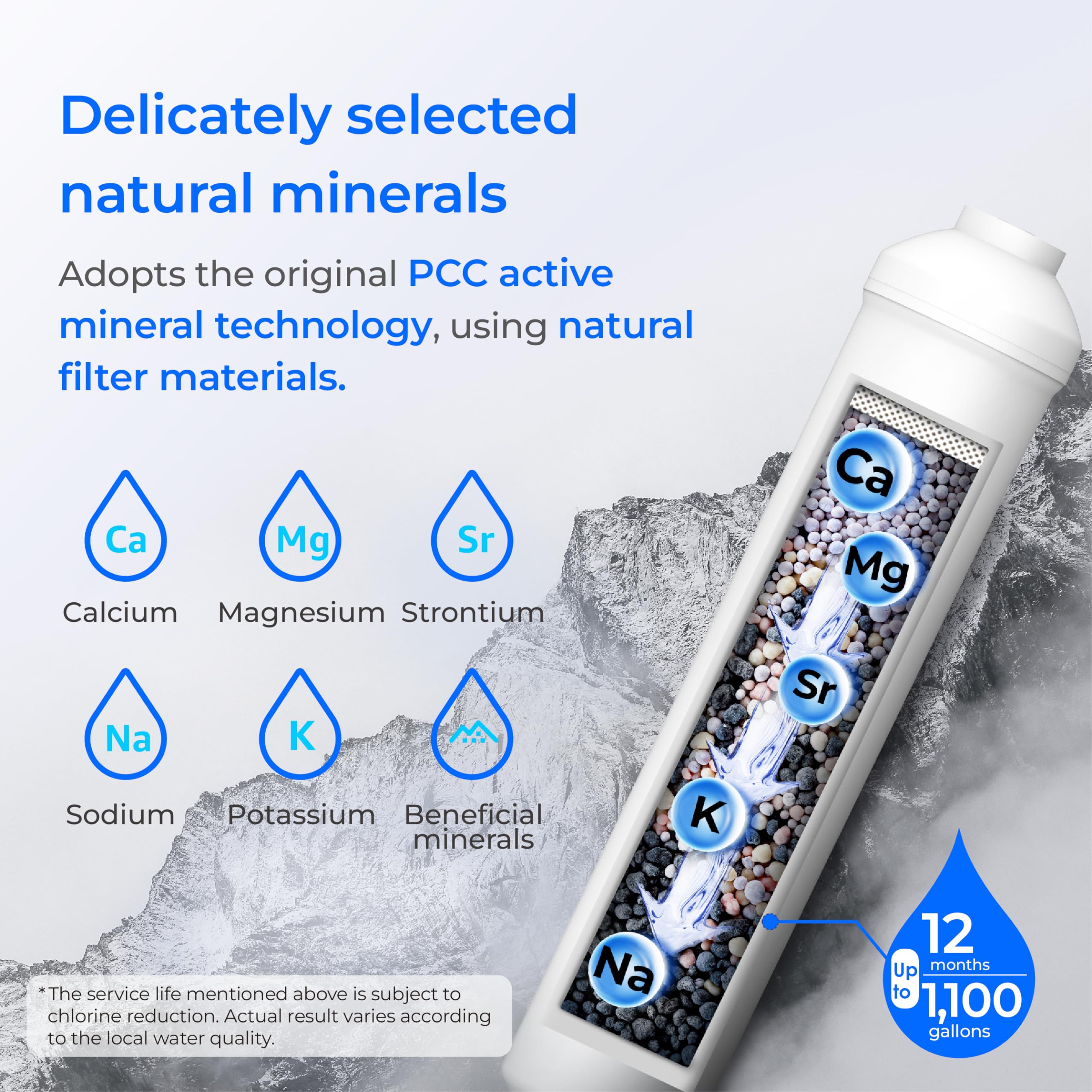 Waterdrop WD-MNR35 PCC technology activates minerals for fresher-tasting water