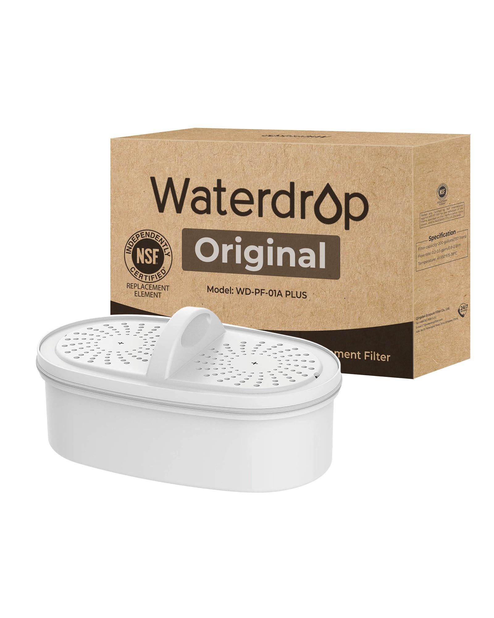 Waterdrop WD-PF-01A Plus packaging ready for quick filter replacement.