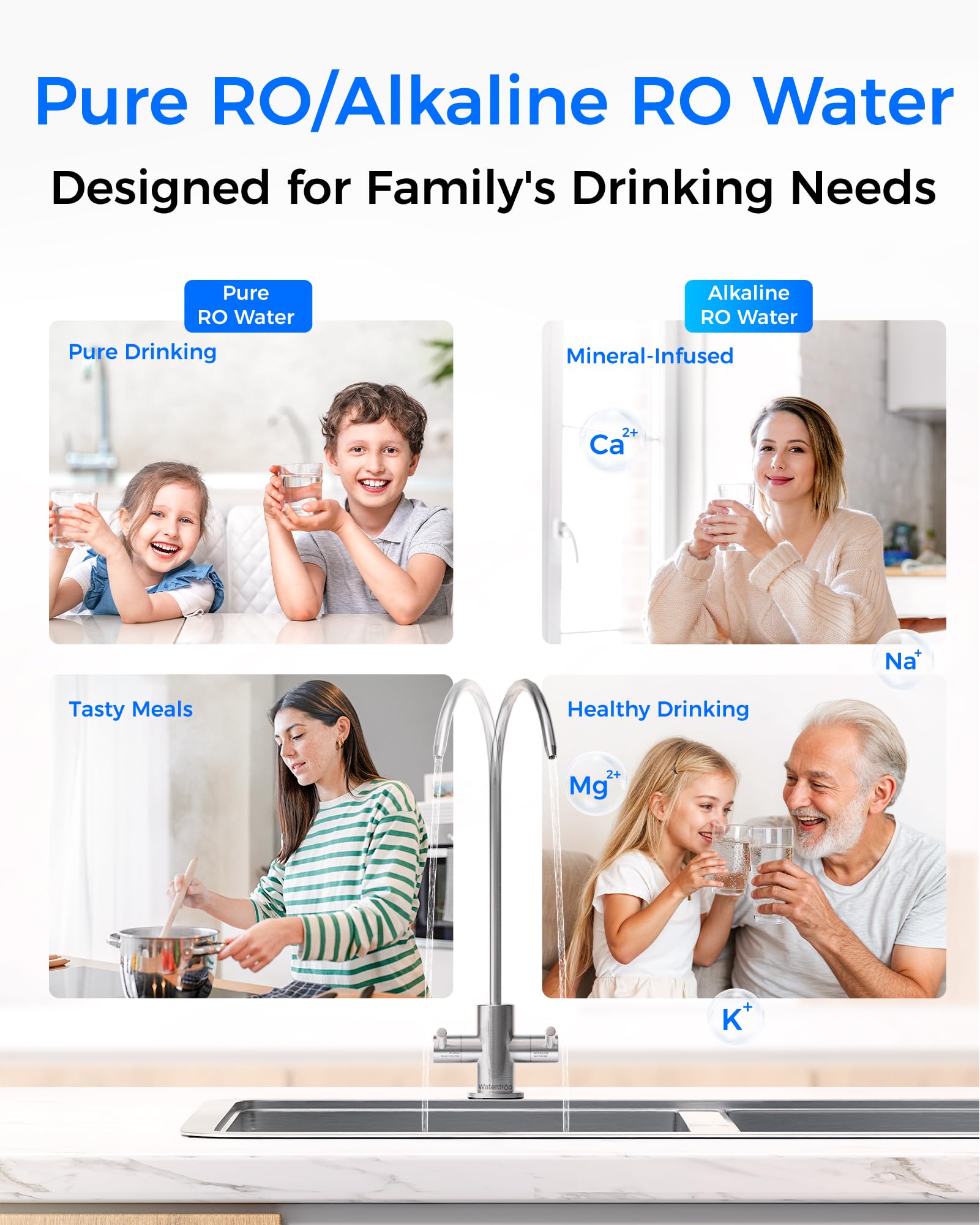 Waterdrop WD-T4-A 10-stage filter stack shows thorough purification stages.