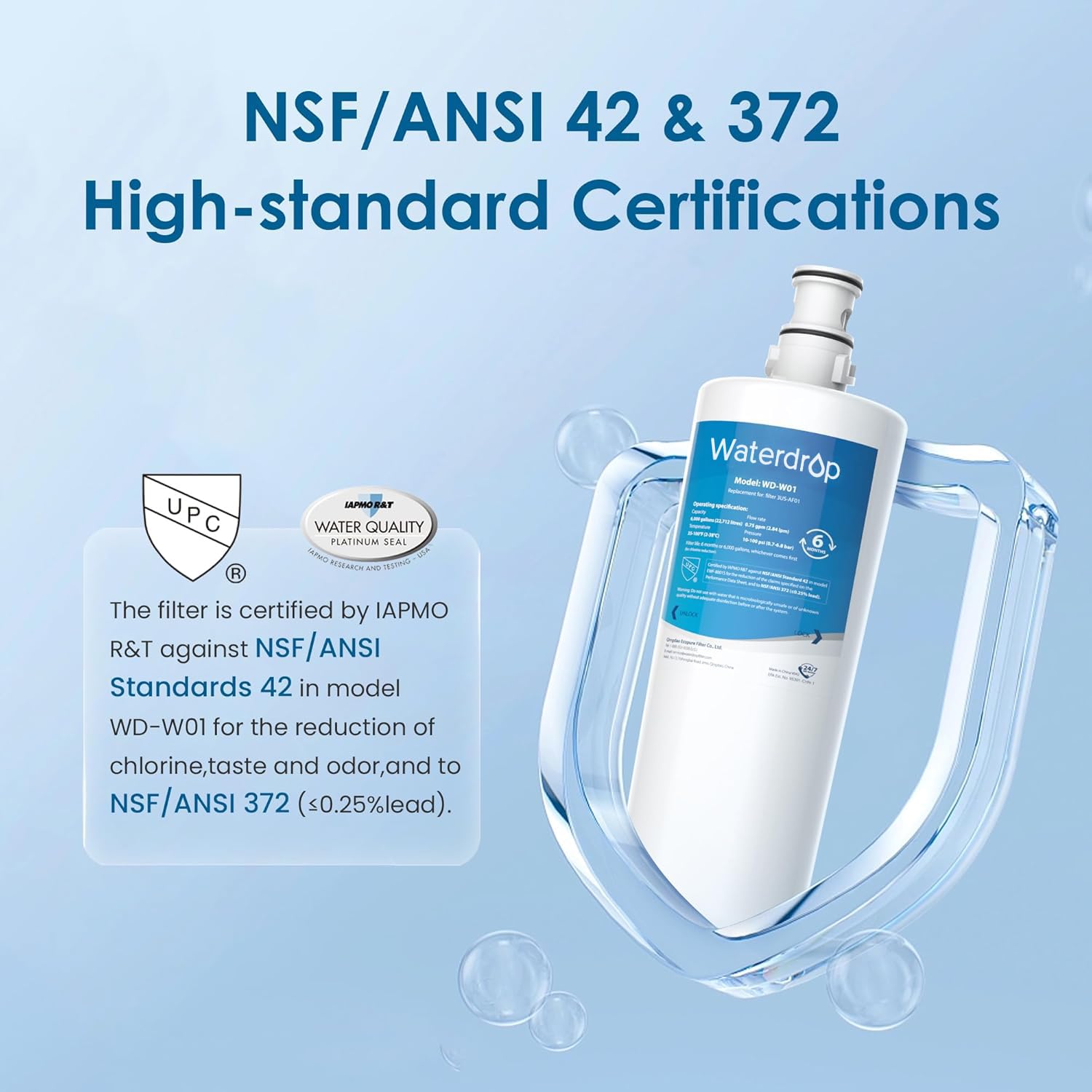 Waterdrop WD-W01 upgraded filter label signaling refreshed performance.