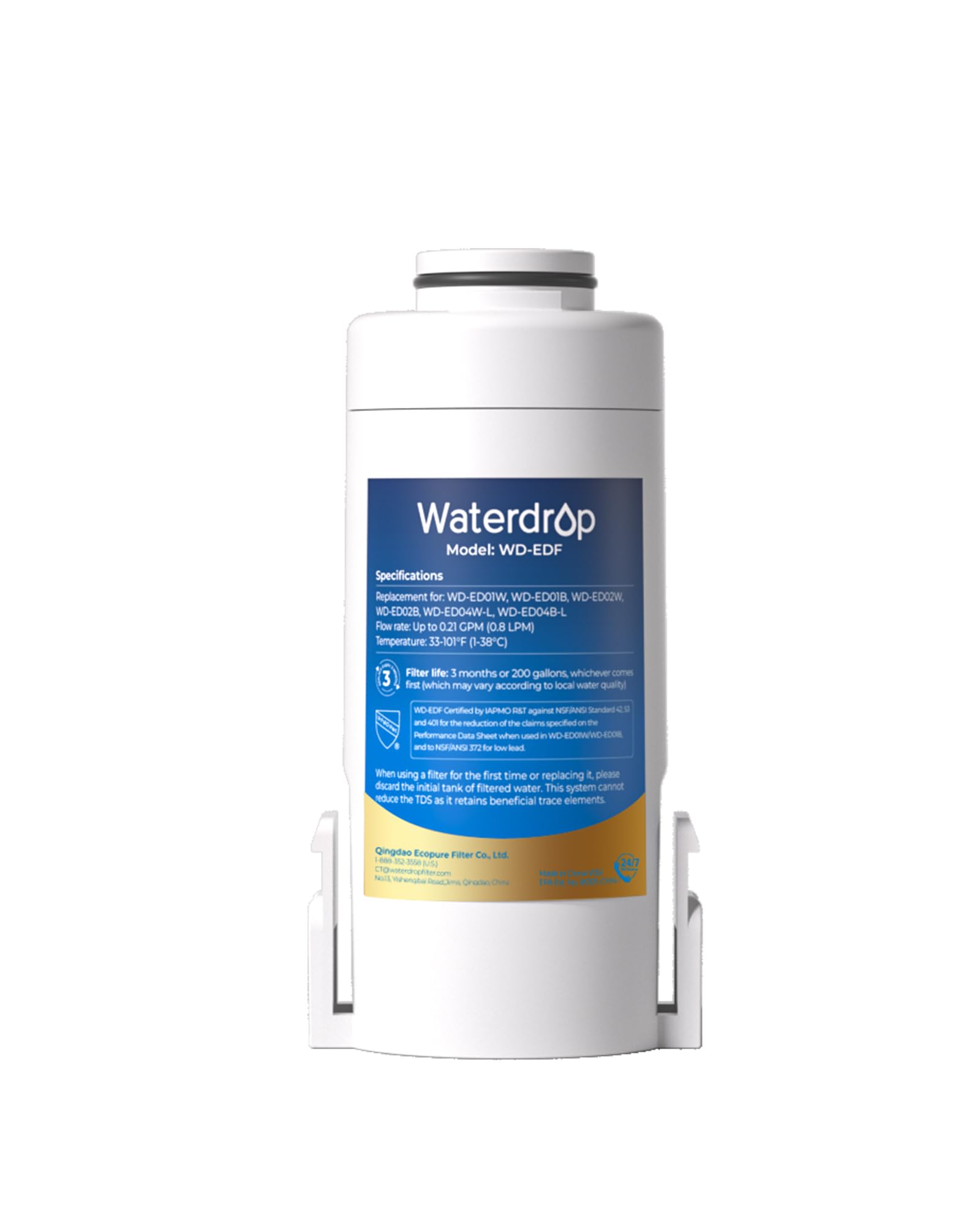 Waterdrop WD-EDF replacement filter fits Waterdrop pitchers for cleaner tasting water.