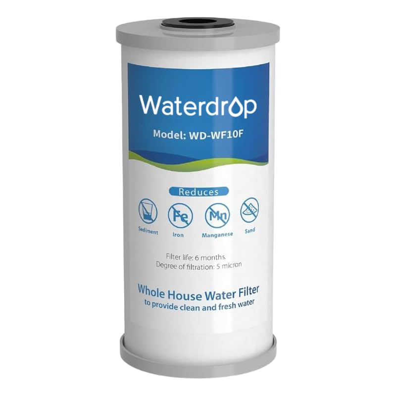 Waterdrop whole-house filter reduces iron and manganese for clearer water.
