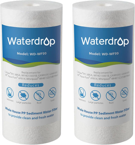 Waterdrop whole-house sediment filter front view reduces sediment for clearer water
