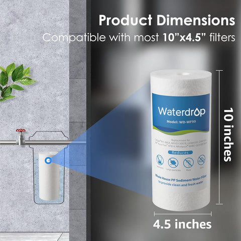 Waterdrop replacement filters pack image shows two filters for easy swap