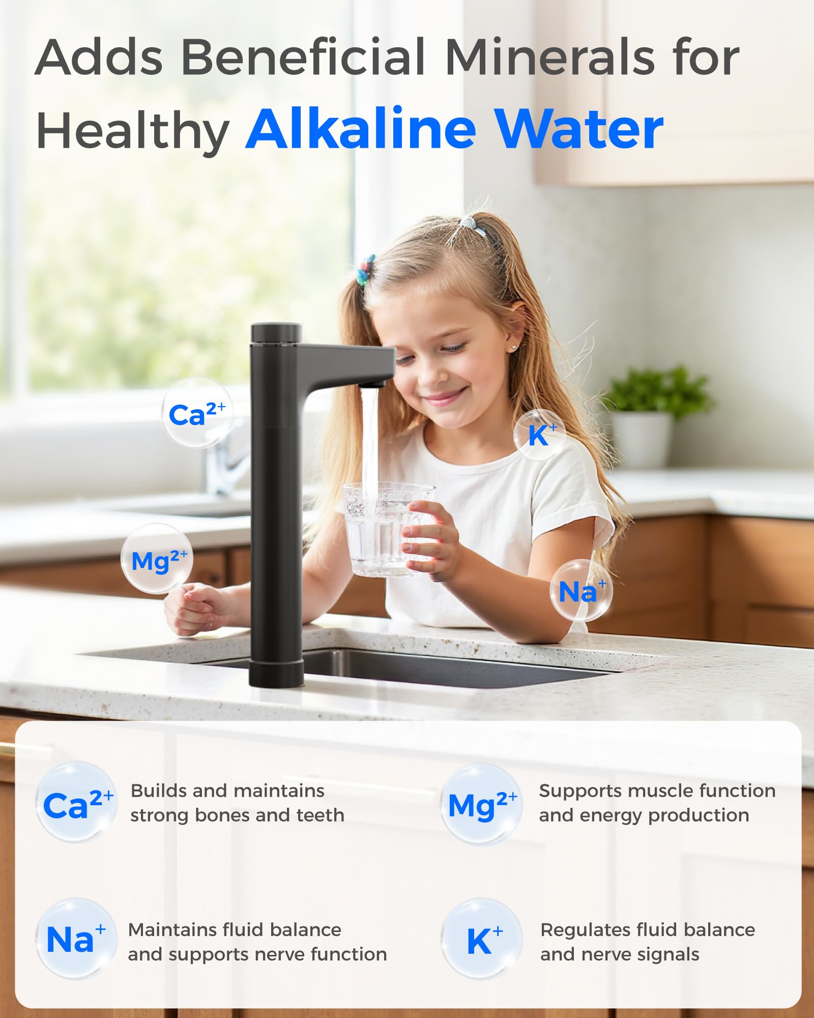 Waterdrop X12 1200 GPD purification delivers instant purified water.