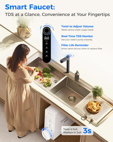 Waterdrop X12 BPA-free components support eco-friendly filtration.