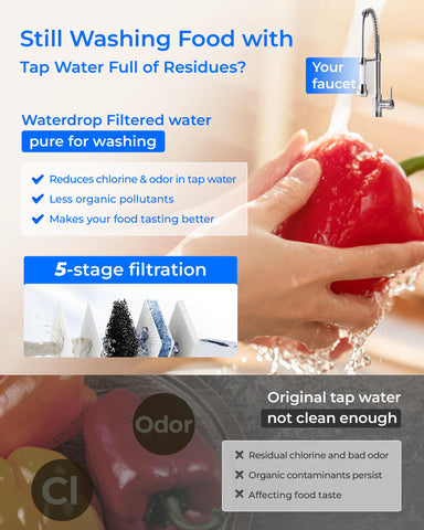 Healthy alkaline minerals infuse water to around pH 7.5 for balanced flavor