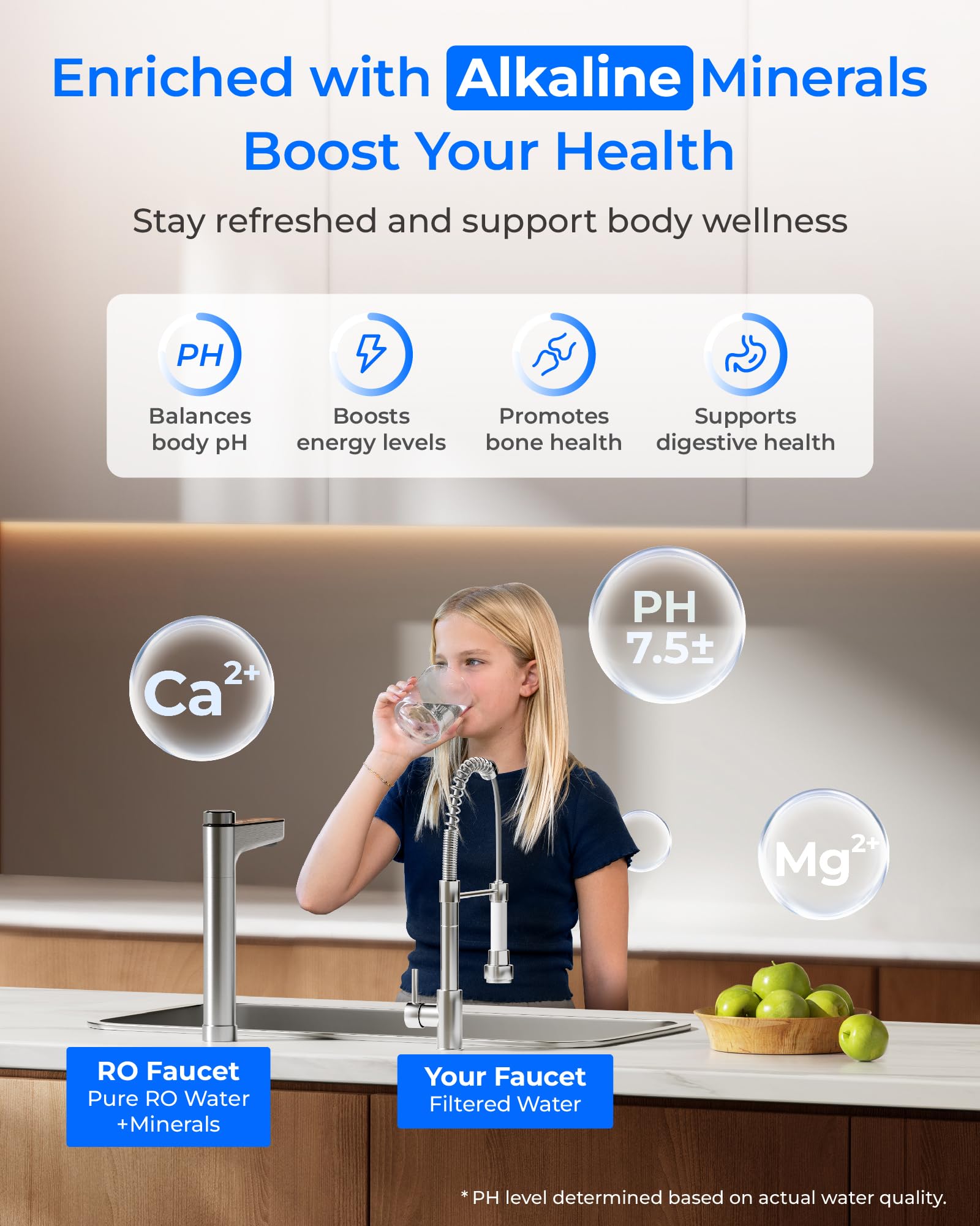Smart Waterdrop faucet displays TDS and filter life for easy monitoring