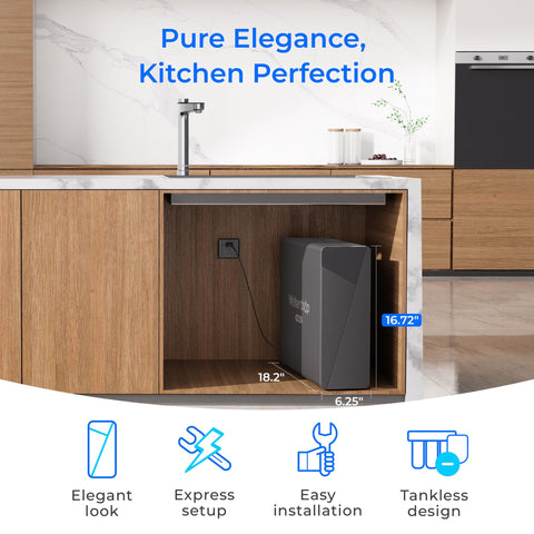 Waterdrop X16 under-sink installation shows space-saving setup
