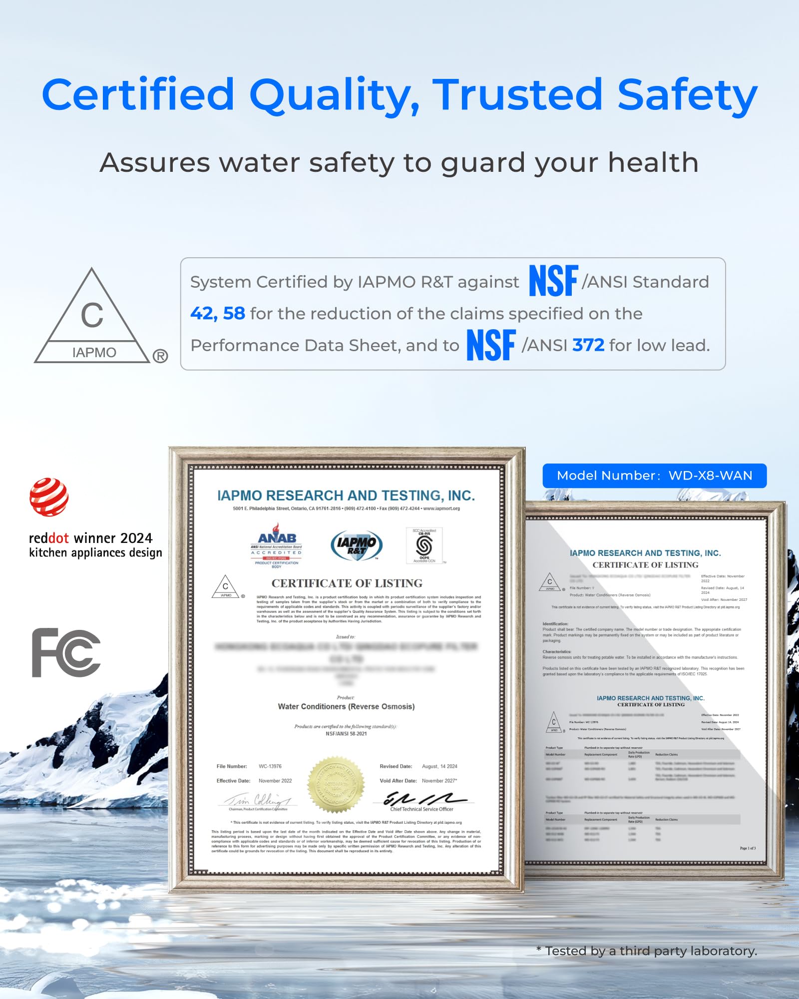 Waterdrop X8 10-stage filtration system demonstrates thorough impurity removal.