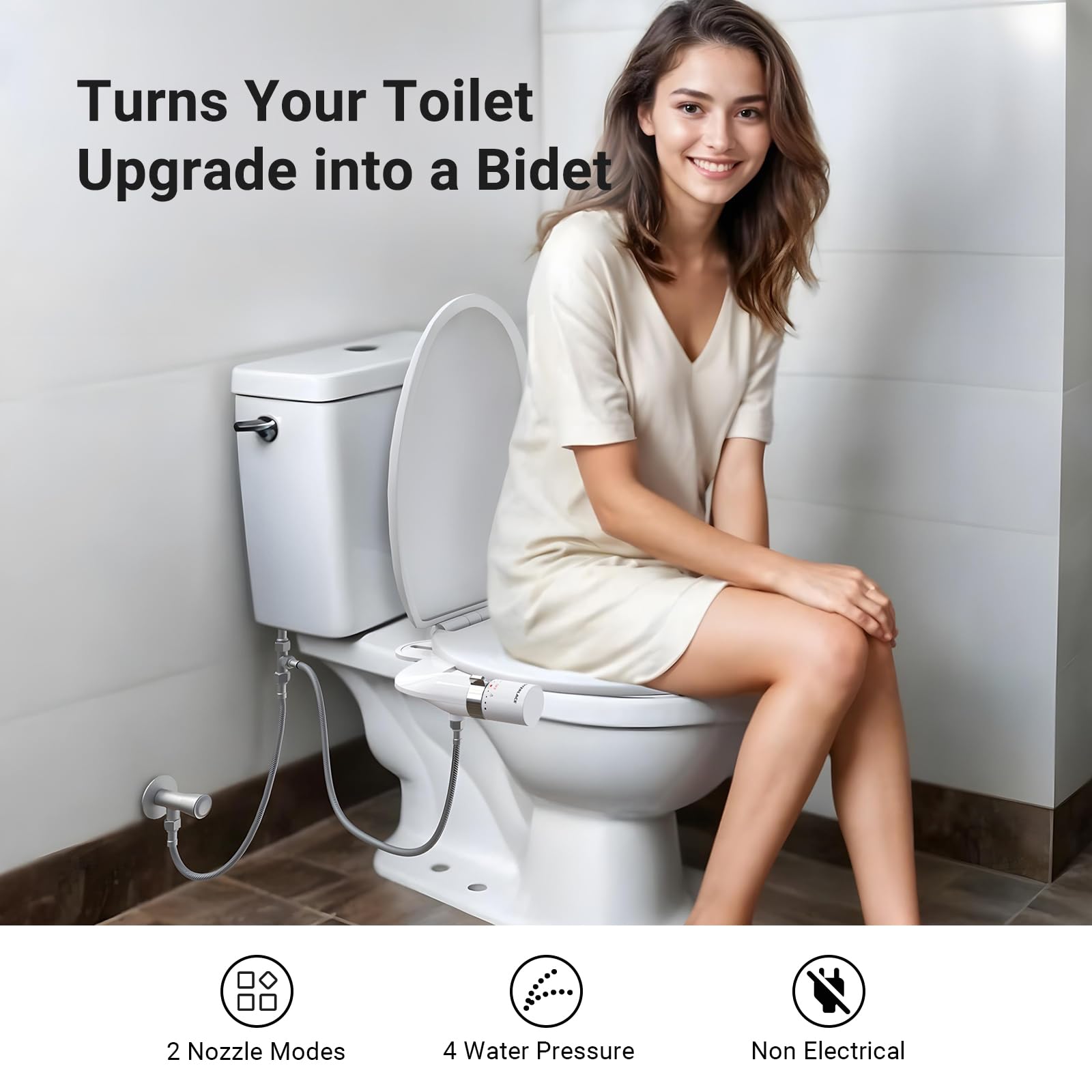 WaterLace dual nozzles image highlights rear and feminine wash options for versatile hygiene.