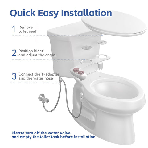 Waterlace bidet parts including stainless hose and ceramic core valves for longevity