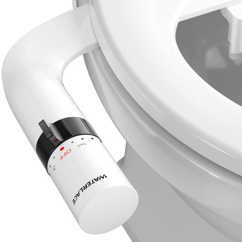 WATERLACE dual nozzle bidet attachment with rear and feminine wash options and adjustable pressure