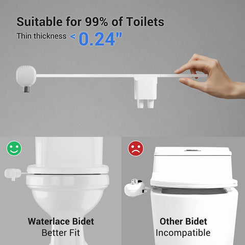 Waterlace bidet installation is quick and tool-free.