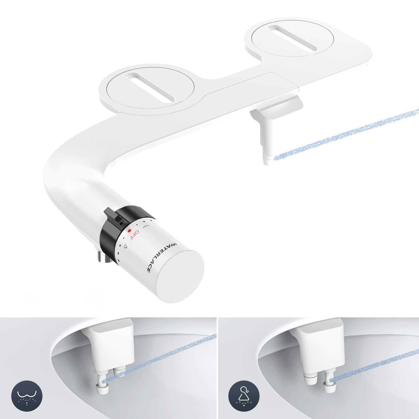 WATERLACE two-piece toilet fit compatible with standard toilets