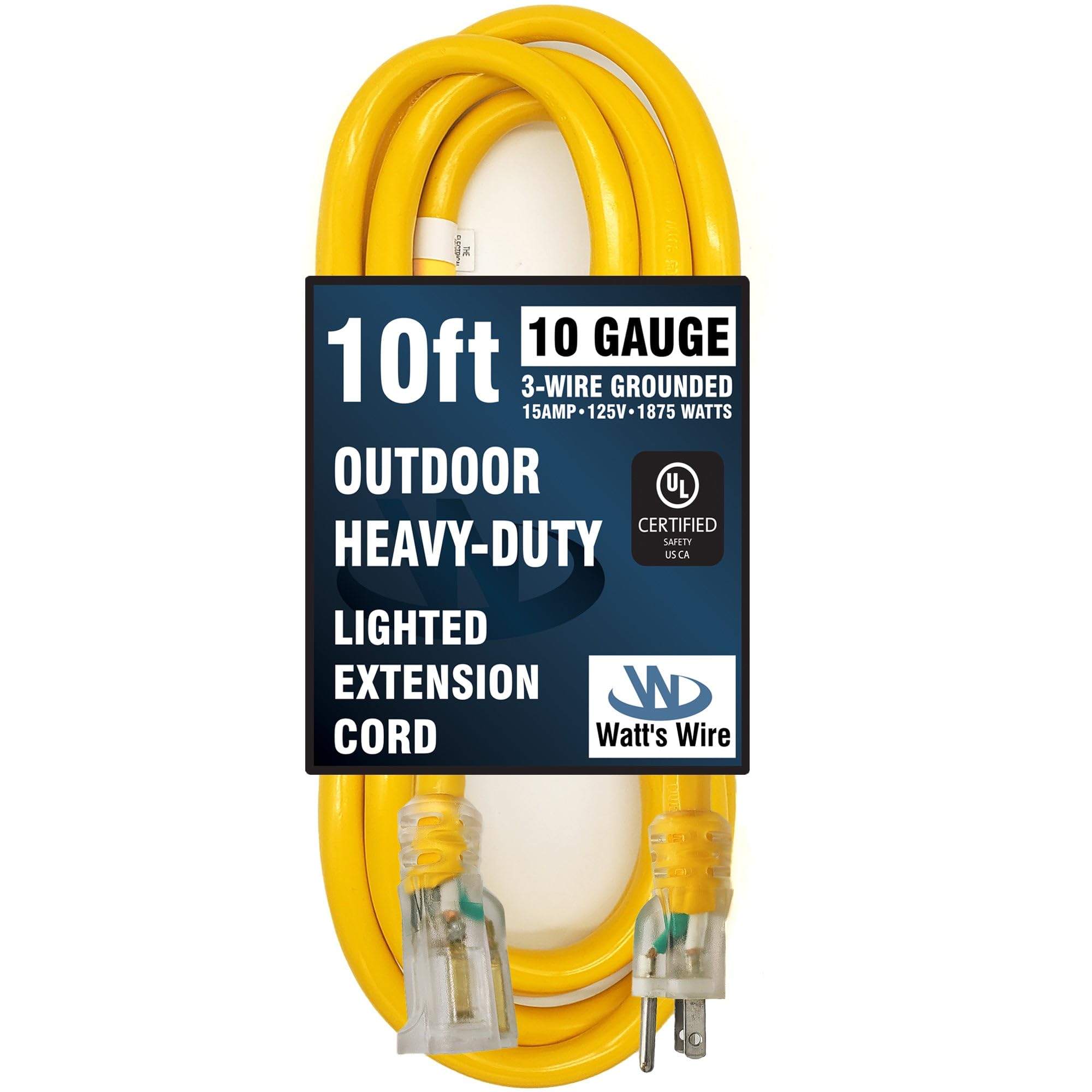 Watts Wire 10 ft 10-gauge outdoor extension cord waterproof jacket for outdoor power needs.