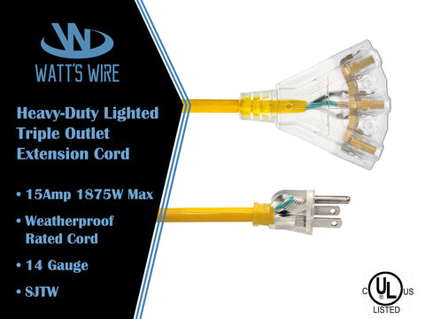 Watt's Wire 14-gauge cord demonstrates flexible jacket for easy coil storage.