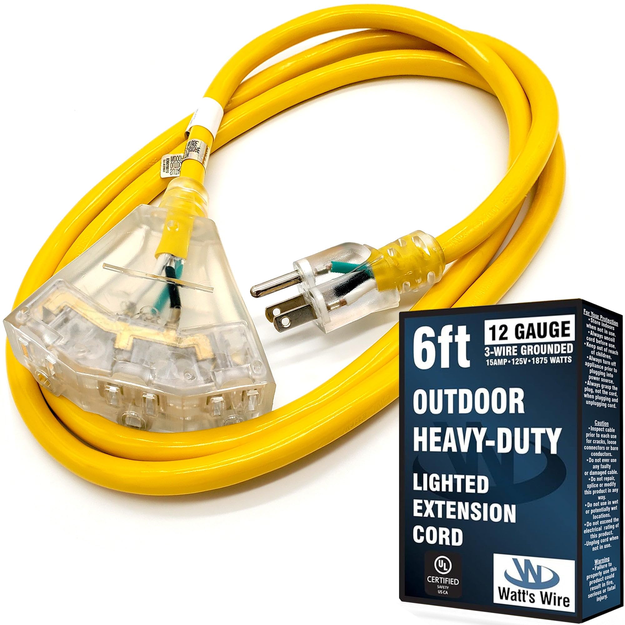 Watts Wire 6ft outdoor waterproof extension cord for weather-resistant power on outdoor projects.