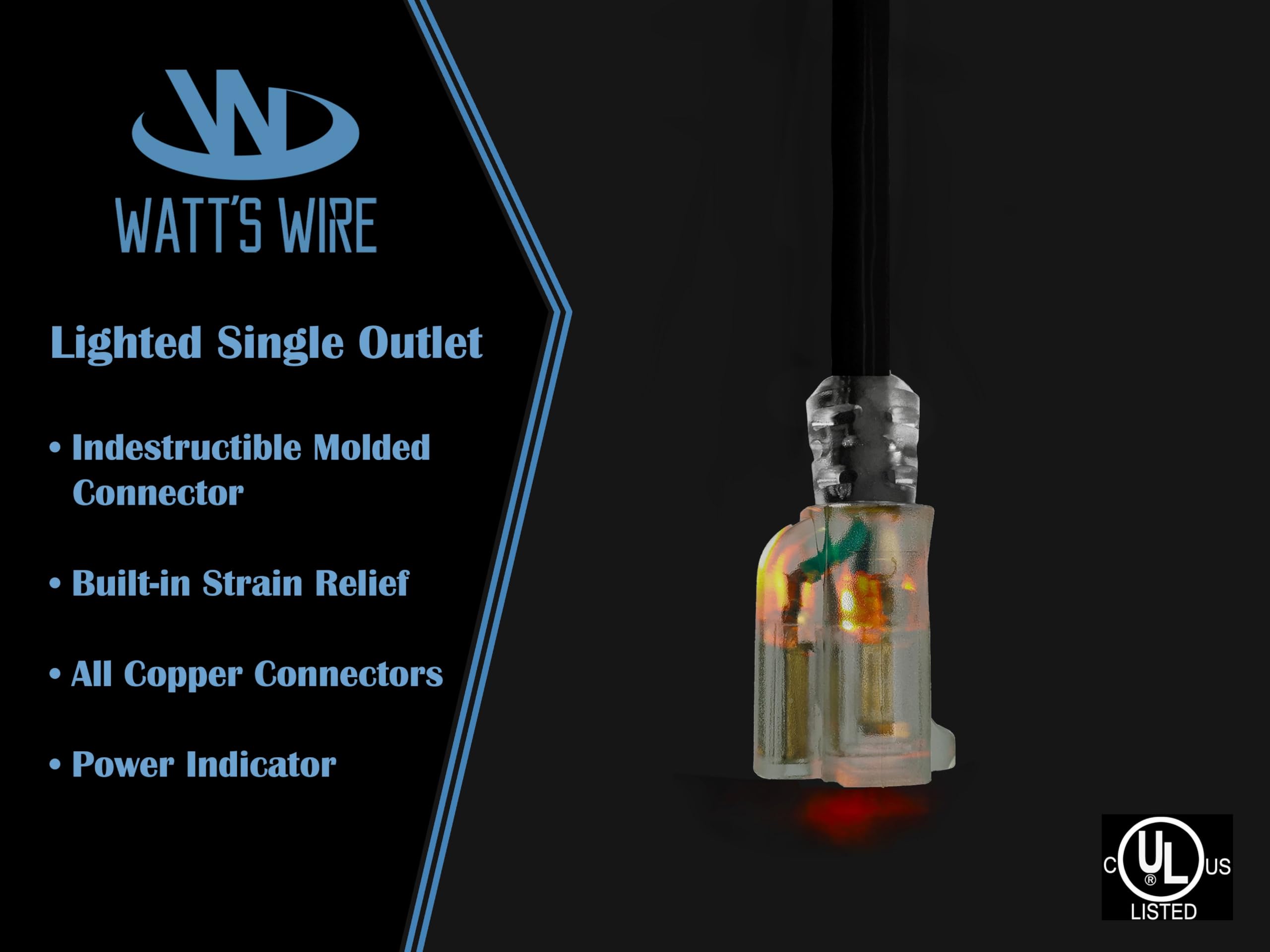 Watt's Wire rugged outdoor extension cord designed for sun and abrasion