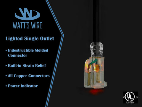 Watt's Wire rugged outdoor extension cord designed for sun and abrasion