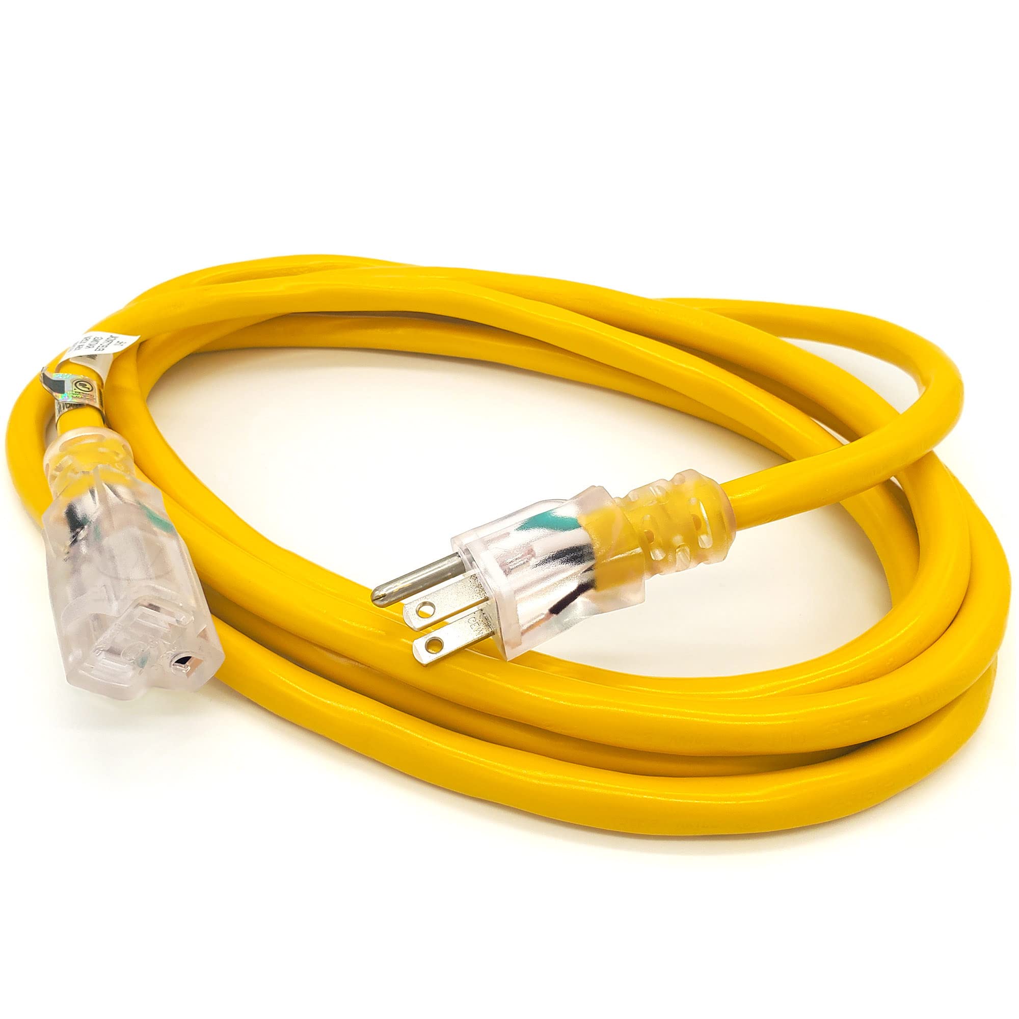 Watts Wire three-prong grounded outdoor extension cord suitable for tools and lights on job sites.