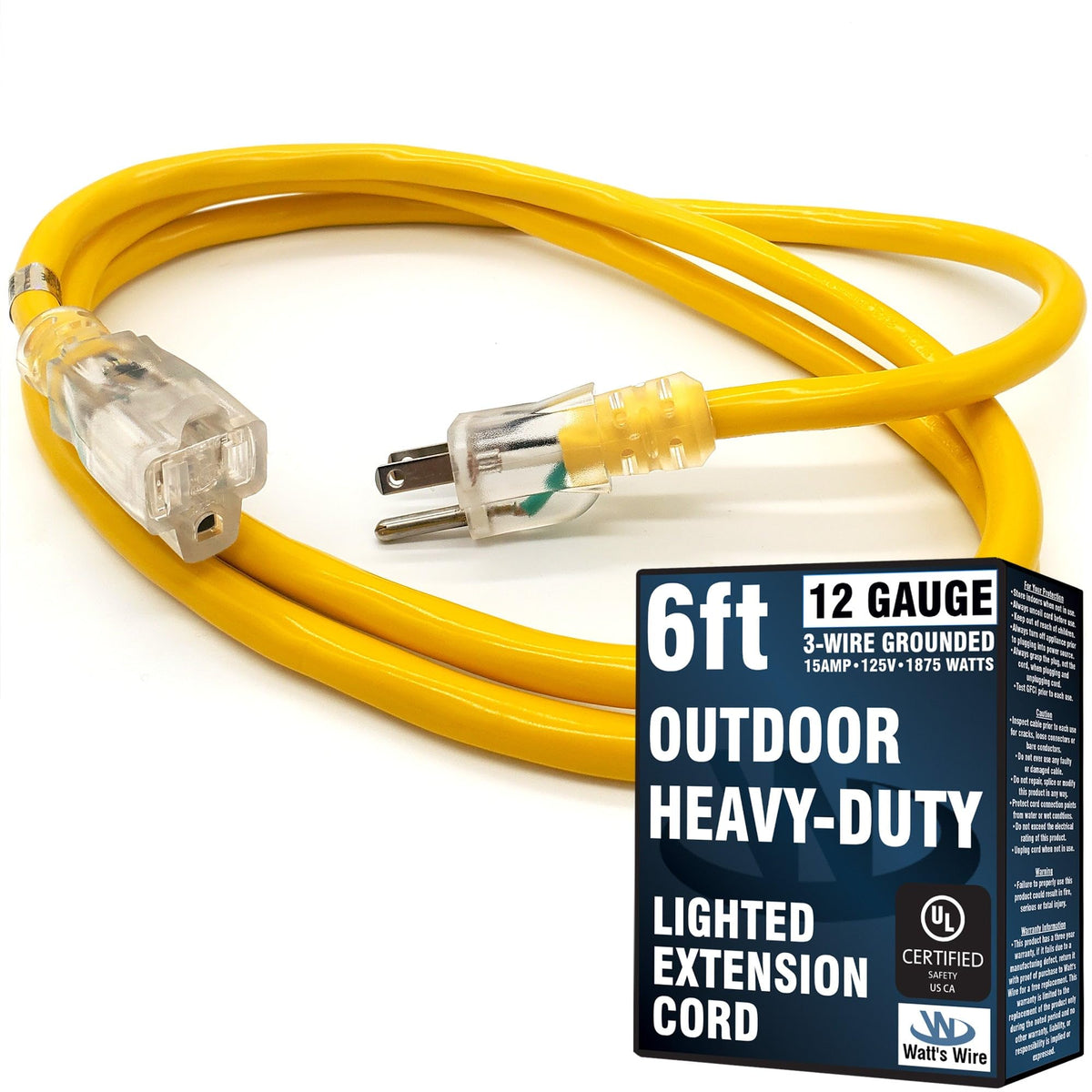 Watts Wire 6 ft waterproof outdoor cord powering tools outdoors.