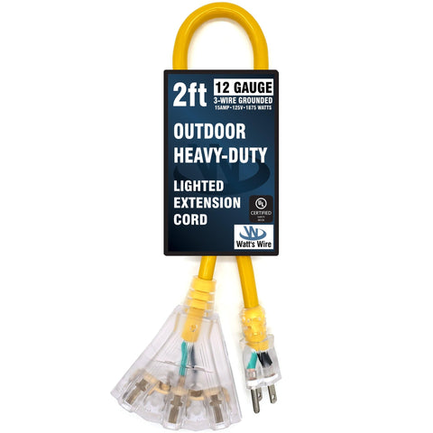 Watt's Wire bright yellow cord enhances visibility for safe outdoor setups.