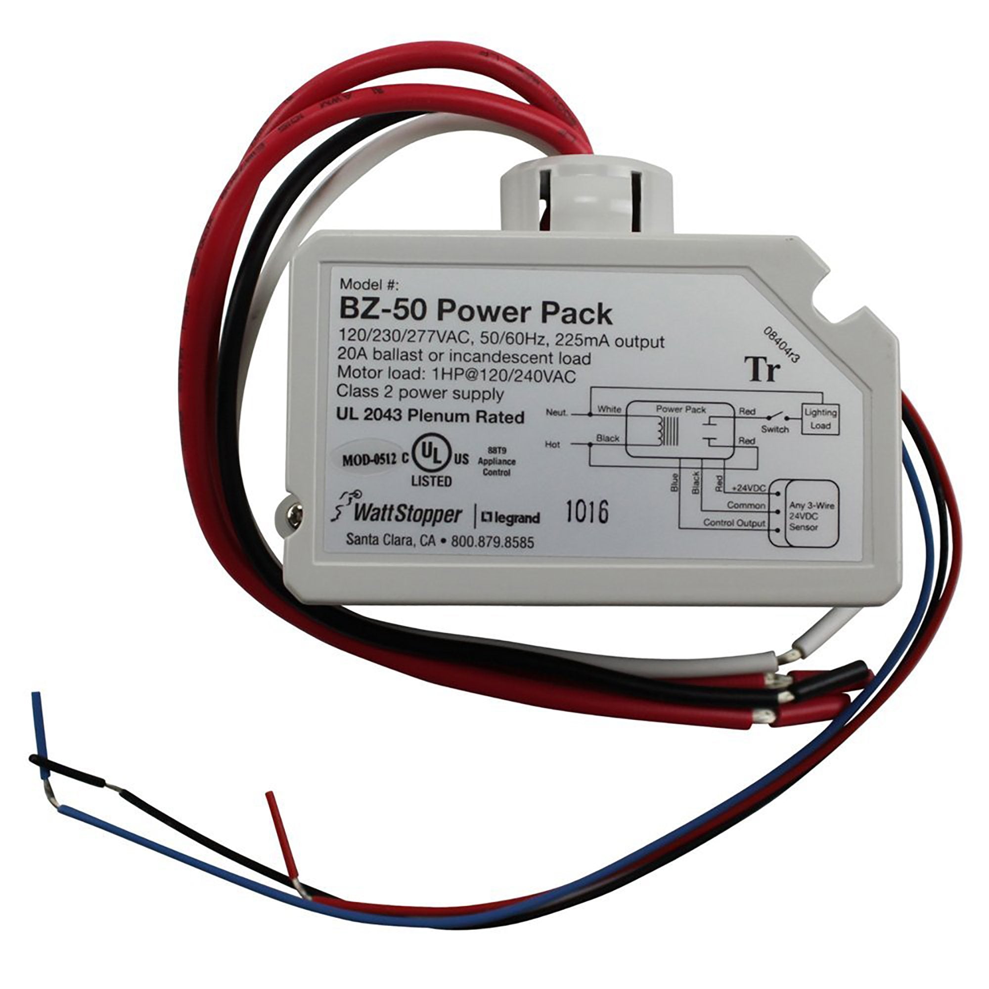 Wattstopper BZ-50 power pack front view for easy retrofit with no neutral required