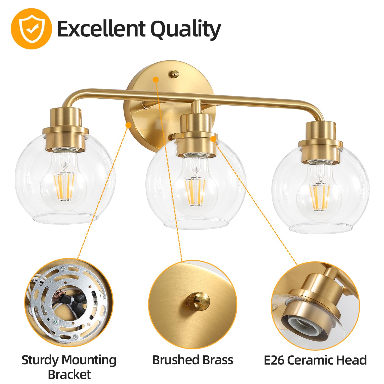 Watyo sconce uses ceramic E26 socket for long-lasting bulb compatibility