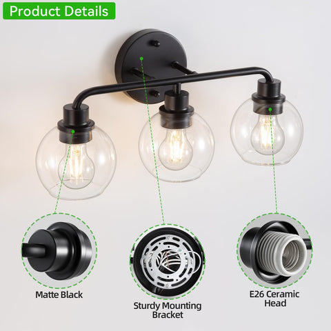 Watyo three E26 bases support compatible bulbs for customizable brightness